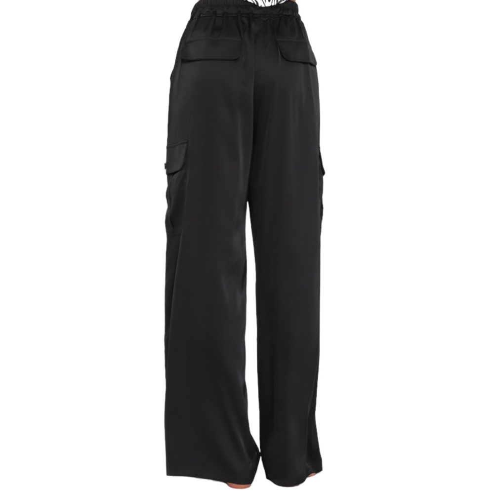 Black High Waisted Cargo W/Pockets Pants NWT - (#0103) - Picture 6 of 6